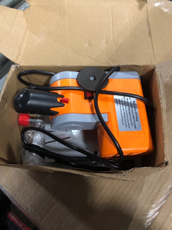 Photo 1 of SI FANG Benchtop Cut-Off Saw Miniature Compound-Cutting, Mini Miter Chop Saw for Metal Wood Plastic Crafts Making Carbon Arrow Shafts Cutting, Max 45° Adjustable Small Electric Table Tool