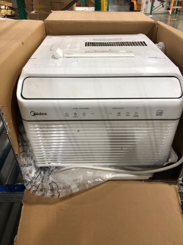Photo 1 of ****USED****UNTESTED****REMOTE CONTROL MISSING*** Midea 12,000 BTU Smart Inverter Air Conditioner Window Unit with Heat and Dehumidifier – Cools up to 550 Sq. Ft., Energy Star Rated, Quiet Operation, Electronic Controls, Remote Control, White