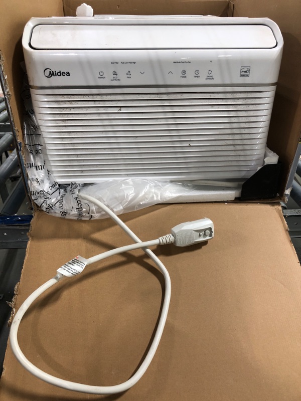 Photo 1 of ****USED****UNTESTED****REMOTE CONTROL MISSING*** Midea 12,000 BTU Smart Inverter Air Conditioner Window Unit with Heat and Dehumidifier – Cools up to 550 Sq. Ft., Energy Star Rated, Quiet Operation, Electronic Controls, Remote Control, White