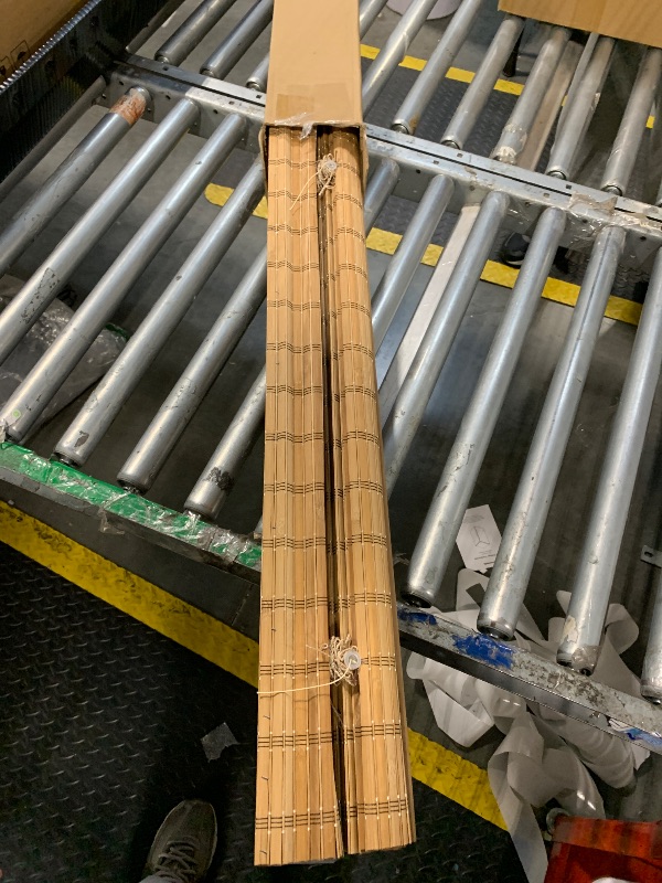 Photo 1 of **MINOR DAMAGE - USED**
LazBlinds No Tools No Drill Cordless Bamboo Roman Shades, Light Filtering Window Treatment, Roll Up Bamboo Blinds for Windows 32'' W x 72'' H, Brown