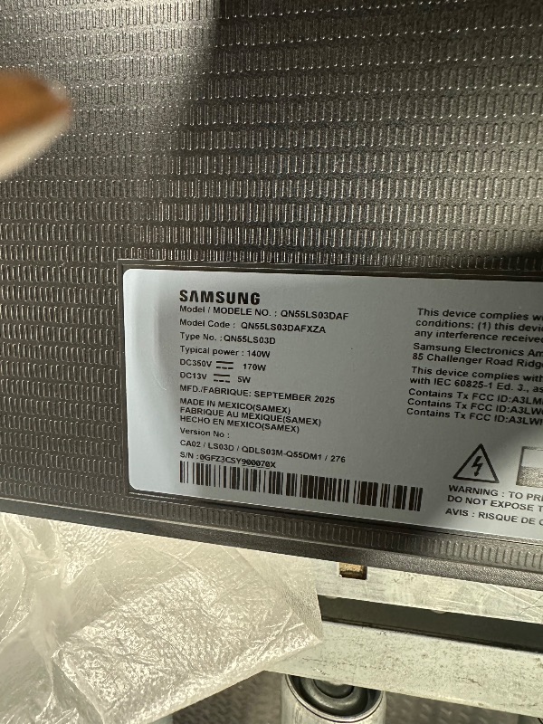 Photo 1 of SAMSUNG 55-Inch Class QLED 4K LS03D The Frame Series Quantum HDR Smart TV w/Dolby Atmos, Art Mode, Anti-Reflection, Customizable Frame, Slim Fit Wall Mount with Alexa Built-in (QN55LS03D, 2024 Model)