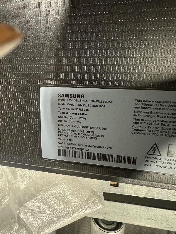 Photo 1 of SAMSUNG 55-Inch Class QLED 4K LS03D The Frame Series Quantum HDR Smart TV w/Dolby Atmos, Art Mode, Anti-Reflection, Customizable Frame, Slim Fit Wall Mount with Alexa Built-in (QN55LS03D, 2024 Model)