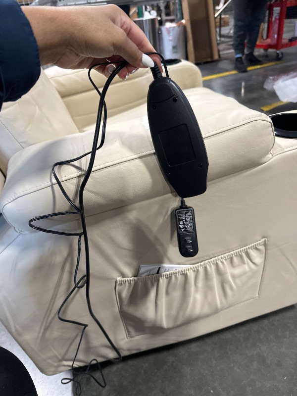 Photo 1 of DIRTY*****
COMHOMA Recliner Chair,PU Rocking Chair for Adults,Swivel Recliner with Cup Holders,Single Sofa Seat with Side Pockets for Living Room,Bedroom(White)