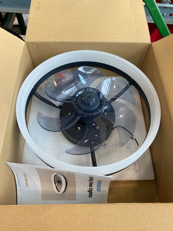 Photo 1 of ***SIMILAR ITEM*** ***SEE WAREHOUSE PHOTO*** LEDIARY 20" Ceiling Fans with Lights and Remote, Modern Low Profile Ceiling Fan, 3 CCT, Stepless Dimmable, Fandelier Flush Mount Fan Light, 6 Speeds, DC Motor, App & Remote Control for Bedroom(White)