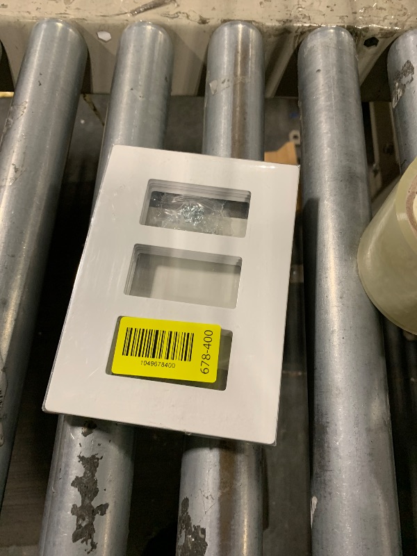 Photo 1 of [2 Pack] BESTTEN 3 Gang Screwless Decorative Wall Plate, Mid-Size H4.88" x W6.74", USWP6 Gloss Snow White, Faceplate Cover for Decorator Receptacle Outlet & Switch, UL Listed