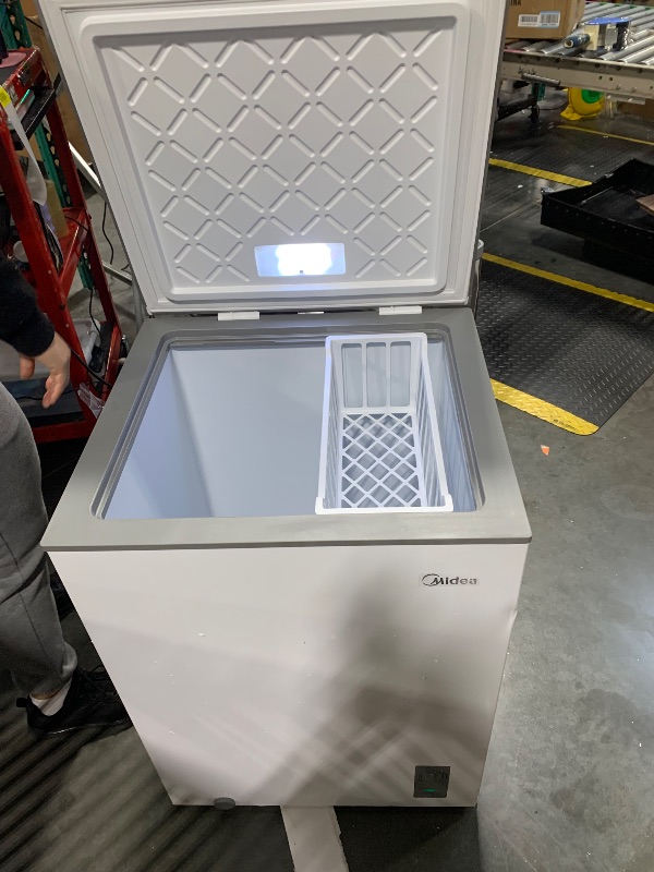 Photo 5 of Midea MERC05C4BAWW Chest Freezer, 5.1 Cubic Feet Freezer With Removable Basket, Interior LED Light, Adjustable Temperature, For Kitchen Apartment Office, White