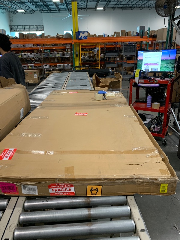 Photo 1 of ****** SIZE 37`` x 78.75``
Grid Pattern Fixed Framed Shower Door Shower Screen Panel in Matte Black Finish with Clear SGCC Tempered Glass,...