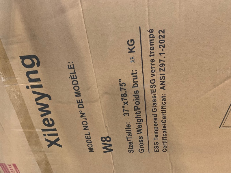 Photo 1 of ****** SIZE 37`` x 78.75``
Grid Pattern Fixed Framed Shower Door Shower Screen Panel in Matte Black Finish with Clear SGCC Tempered Glass,...