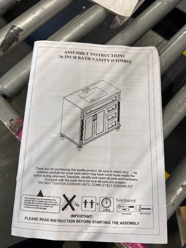 Photo 1 of **MANUAL INCLUDED ** Mirightone 36" Bathroom Vanity with Sink, Bathroom Vanities 36 in with Sink, 36 Inch Vanity with Top, 36 Restroom Vanity with Sink Top Combo, Flip-Out Drawer, 3 Soft-Close Drawers (Blue Grey)
