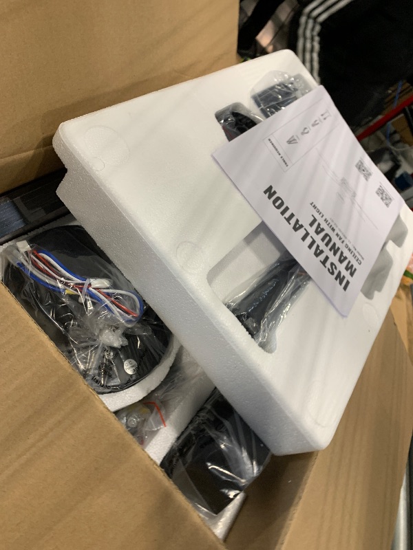 Photo 1 of 50 Inch Ceiling Fans with Lights and Remote & APP Control, Farmhouse Ceiling Fan with LED Lighting for Bedroom Living Room and Patio, Black Caged Ceiling Fan for Indoor and Outdoor(NO BULBS?