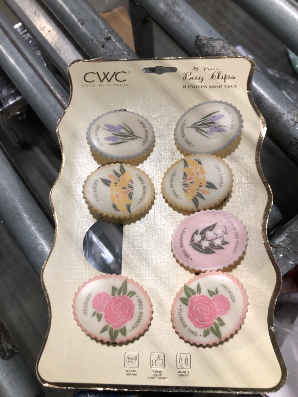 Photo 1 of ** ONE MISSING ** COOK WITH COLOR Cute Bag Clips - Funny Snack Clips, Magnetic Chip Clips for Bags - Kitchen and Food Bag Clips for Airtight Seal for Food Storage, Toast, Pack of 8