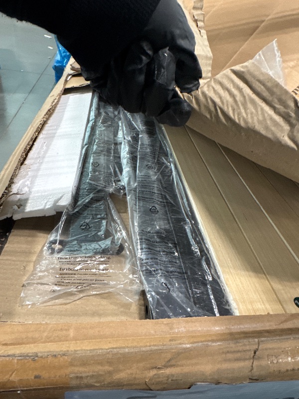 Photo 1 of ** USED ** Feonase Queen Bed Frame with 4 Storage Drawers, Upholstered Storage Bed with Charging Station, Tufted Wingback Headboard, No Box Spring Needed, Dark Grey