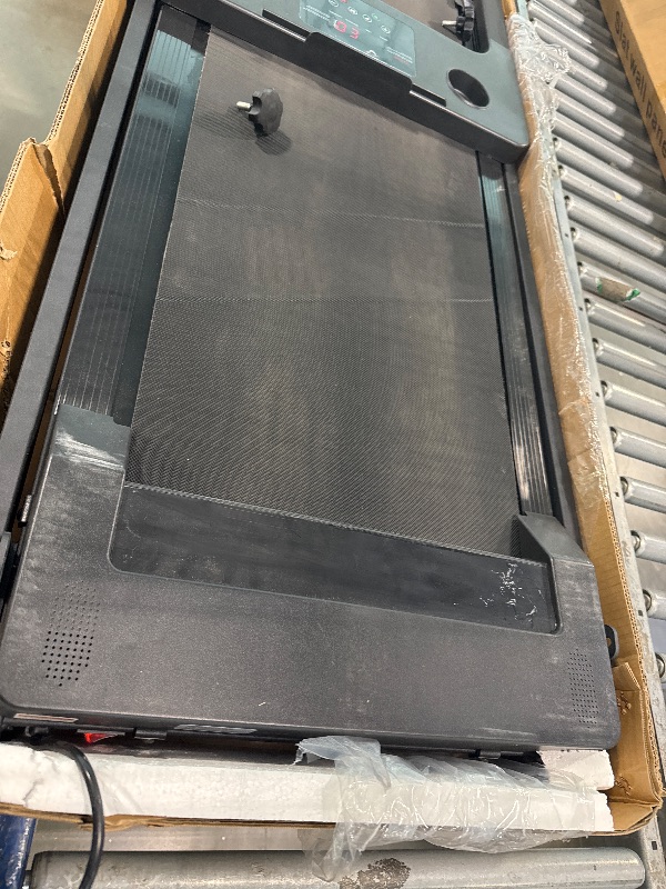 Photo 1 of ** VERY USED / DAMAGE MINOR / FUNCTIONAL TESTED  ** Treadmill with Handles, 2025 Upgraded Small Treadmills Home, Portable Electric Treadmills for Home 300 lbs Capacity,Walking Pad Treadmill,Lightweight Folding Foldable Walking Pad with LED Display