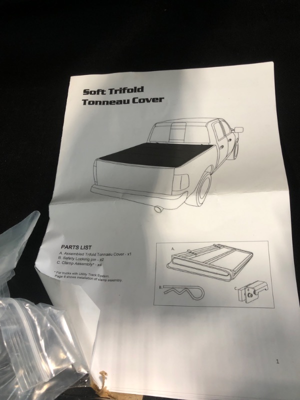 Photo 1 of ** VERY USED / MANUAL INCLUDED** Armordillo CoveRex FS3 Soft Tri-Fold Tonneau Cover+Diamond Plate Rubber Truck Bed Mat|Compatible with 2009-2018 Dodge Ram 1500/2010-2019 2500 3500 6.4 Ft Bed|28726419|Vinyl|Truck Bed Cover|Truck Mat
