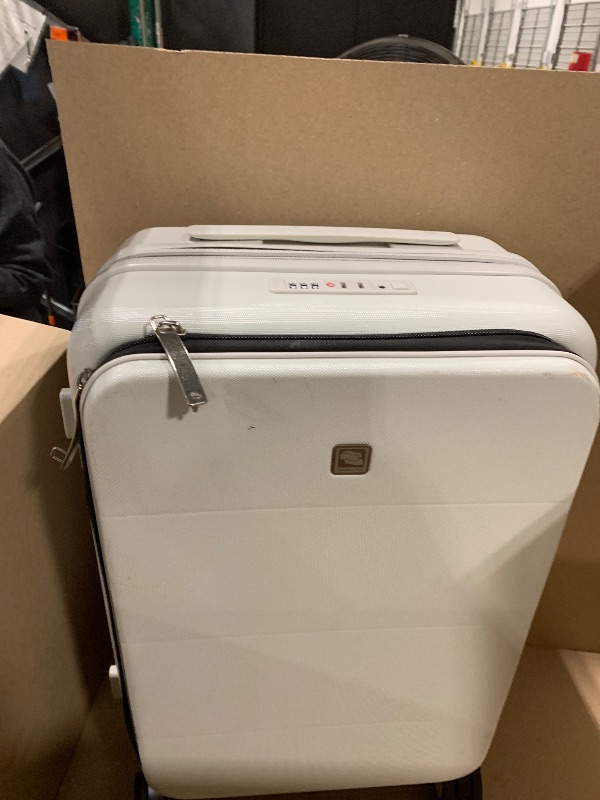 Photo 1 of **MINOR DAMAGE**
Hanke Hardside Expandable Carry On Luggage, 20 Inch Top Opening Trunk Luggages with Spinner Wheels, All-PC Hard Shell Carry-On Suitcase, Lightweight & TSA Airline Approved (Smoke White, 46L)