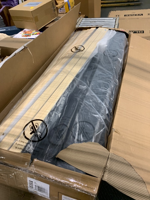 Photo 1 of **MISSING PIECES UNKNOWN**Sismplly Queen Bed Frame with Headboard, Velvet Upholstered Queen Size Platform Bed and Wingback, Mattress Foundation with Wooden Slat Support, No Box Spring Needed, Easy Assembly, Noise Free, Black