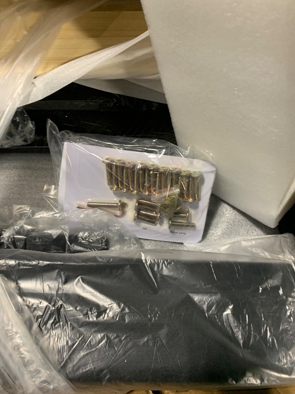 Photo 1 of **MISSING PIECES UNKNOWN**Sismplly Queen Bed Frame with Headboard, Velvet Upholstered Queen Size Platform Bed and Wingback, Mattress Foundation with Wooden Slat Support, No Box Spring Needed, Easy Assembly, Noise Free, Black