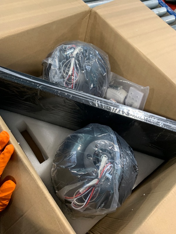 Photo 1 of 2 Pack 48 Inch Low Profile Ceiling Fan no Light, Black Ceiling Fan without lights, 6-Speeds, Quiet Reversible DC Motor, Indoor/Outdoor Ceiling Fans without Lights for Patio, Living Room, Bedroom