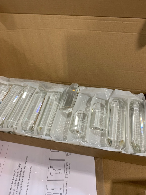 Photo 1 of *****SIMILAR ITEM**** SOME BROKEN PCS**** NEW******* Black Led Modern Crystal Chandelier: 39.3" Rectangle Linear 3 Color Dimmable Chandeliers for Dining Room Over Table - Luxury Rectangular Contemporary Oval Light Fixture for Living Room Bedroom Foyer