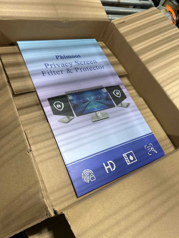 Photo 1 of [2 Pack] Magnetic Computer Privacy Screen Filter 24 Inch for Frameless Monitor 16:9 Aspect Ratio, Removable Anti Glare Blue Light Protector, Double Sided Reversible Eye Care 24in Film