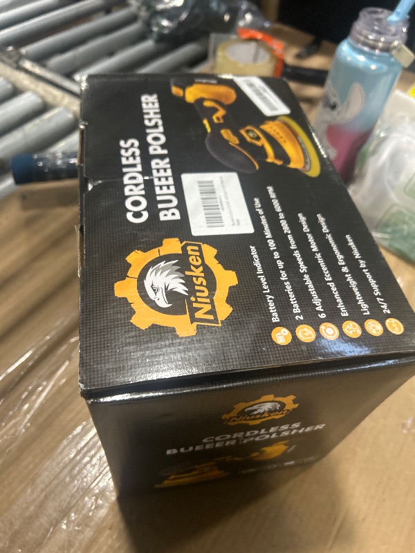 Photo 1 of **UNTESTED**
Niusken Cordless Car Buffer Polisher kit [2x 2000mAh 21V Batteries & 18 PCS Attachments] 6-Speed Orbital Design, LED Display, 6 Inch Lightweight Detailing Tool for Waxing, Polishing & Scratch Removal
