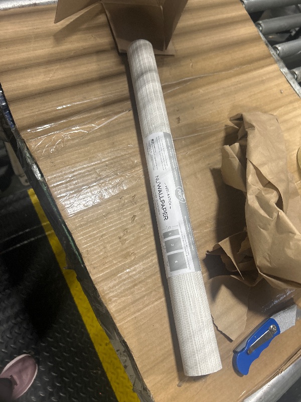 View 2 of ****ITEM SIMILAR****
NuWallpaper Cream Vinyl Grassweave Peel & Stick Wallpaper, NUS2875