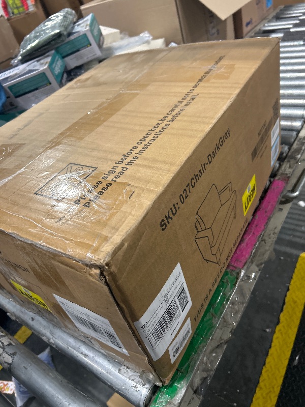 Photo 1 of ****Missing Parts***Weture Mid-Century Accent Chair,Modern Linen Fabric Armchair for Living Room,Comfy Upholstered Reading Accent Chairs for Bedroom,Single Sofa Chair with Wood Legs (Dark Grey, 1 Pack)