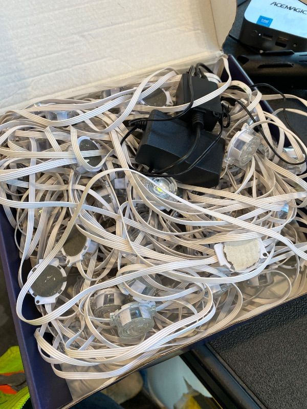 Photo 1 of **UNTESTED**
FBZ 150FT Permanent Outdoor RGB Lights - IP67 Waterproof with Smart App Control Remote,DIY Scene Modes, Music Synchronization,Eaves Lights for Garden Decor,Deck,Christmas