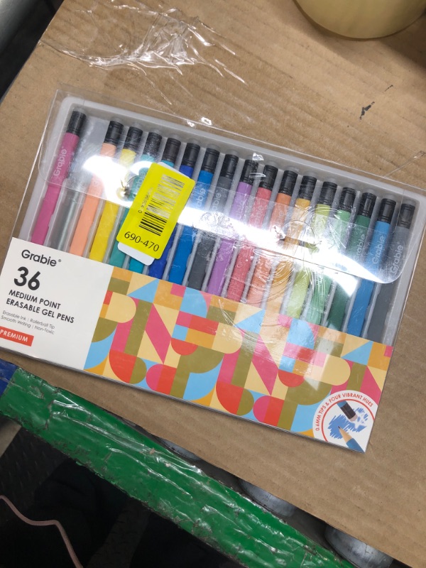 Photo 1 of **MISSING PARTS - MISSING 1 Pc**
Grabie Erasable Gel Pens, 36 Colors Erasable Pens, Make Mistakes Disappear Colored Pens, Assorted Color Inks for Drawing Writing Planner,Gel Pens for Coloring, Set of 36