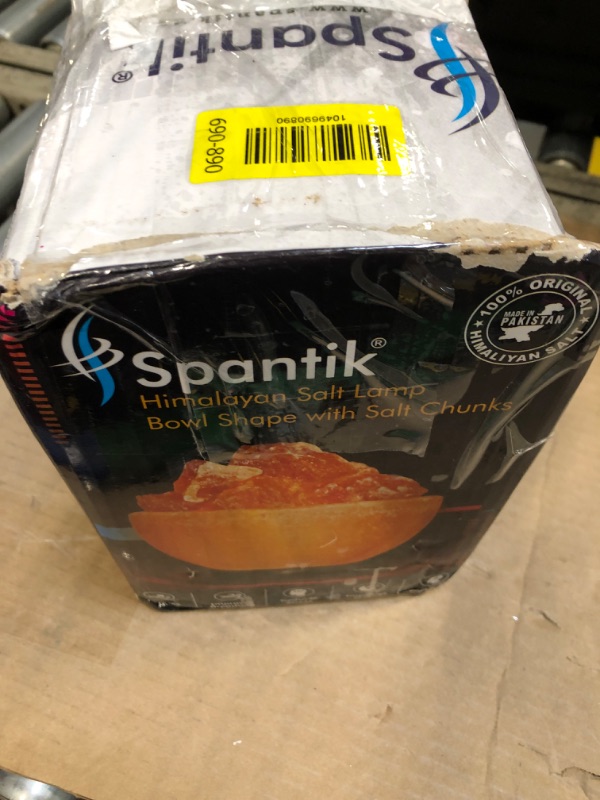 Photo 1 of ***LIGHT MISSING***Spantik Himalayan Salt Lamp Bowl with Natural Crystal Chunks, Dimmer Cord and Classic Wood Base Premium Quality Authentic from Pakistan