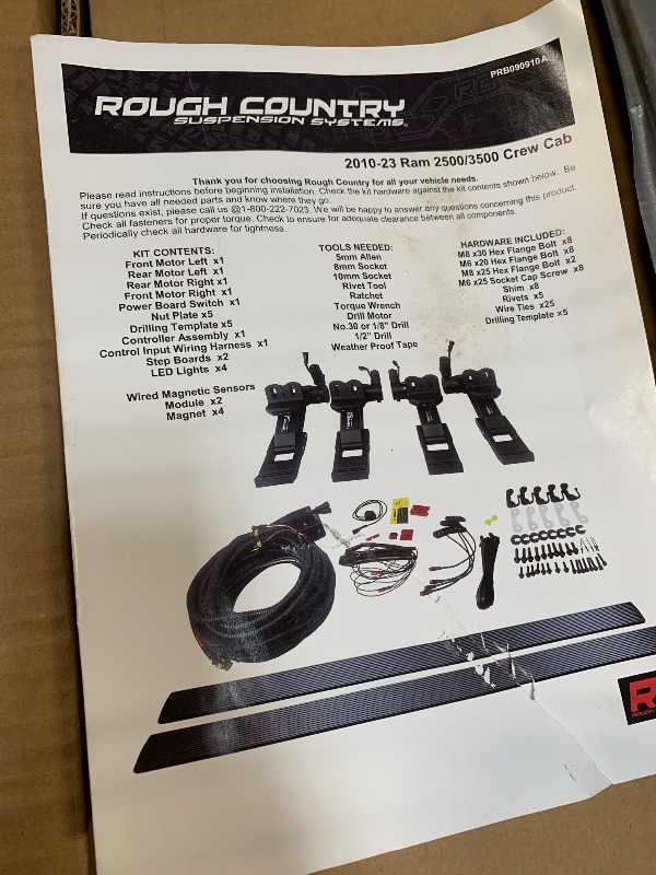 Photo 1 of **no boards, just mounting kit** Rough Country E-Board Powered Running Boards 2010-2023 RAM 2500/3500 crew cab