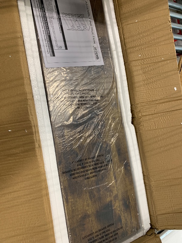 Photo 1 of *MISSING PARTS UNKNOWN*
HCHQHS Bookshelf, 4-Tier Industrial Bookcase, Rustic Open Book Shelf, Freestanding Tall Bookshelves with Metal Frame