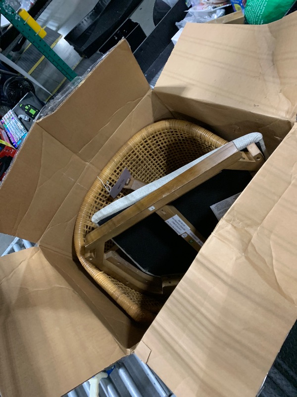 Photo 1 of  *** STOCK PHOTO SIMILAR NOT EXACT***Wood Rattan Arm Chair, Tropical Coastal Accent Seating for Living Room or Dining Space