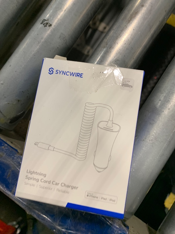 Photo 1 of [Apple MFi Certified] Syncwire iPhone Car Charger 32W Super Fast Car Phone Charger Cigarette Lighter USB Car Adapter with Build-in 5FT Coiled Lightning Cable for Apple iPhone 14/13/12/11/XR/Max, iPad