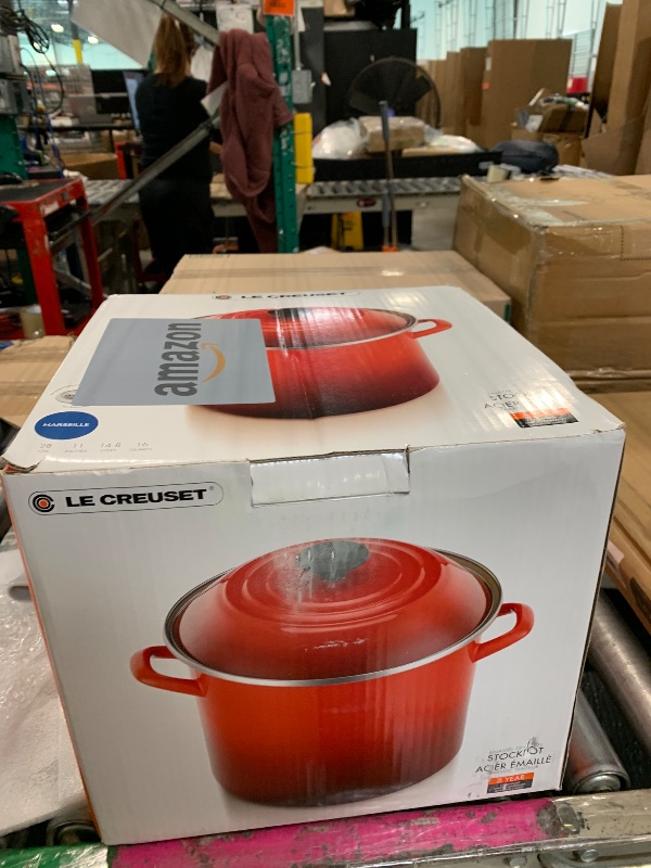 Photo 1 of **SIMILAR TO PHOTO** Le Creuset Enamel on Steel Traditional Stockpot, 16 qt., Marseille with Stainless Steel Knob