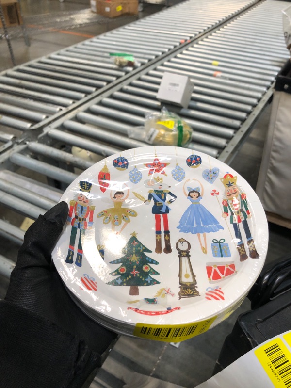 Photo 1 of ** FACTORY SEALED ** Nutcracker Paper Plates Merry Christmas Round Party Plates Winter Holiday Ballet Rocking Horse Fairy Ornaments Disposable Dinner Dessert Plates for Xmas Events Gatherings Party Supplies (48, 7 Inch)