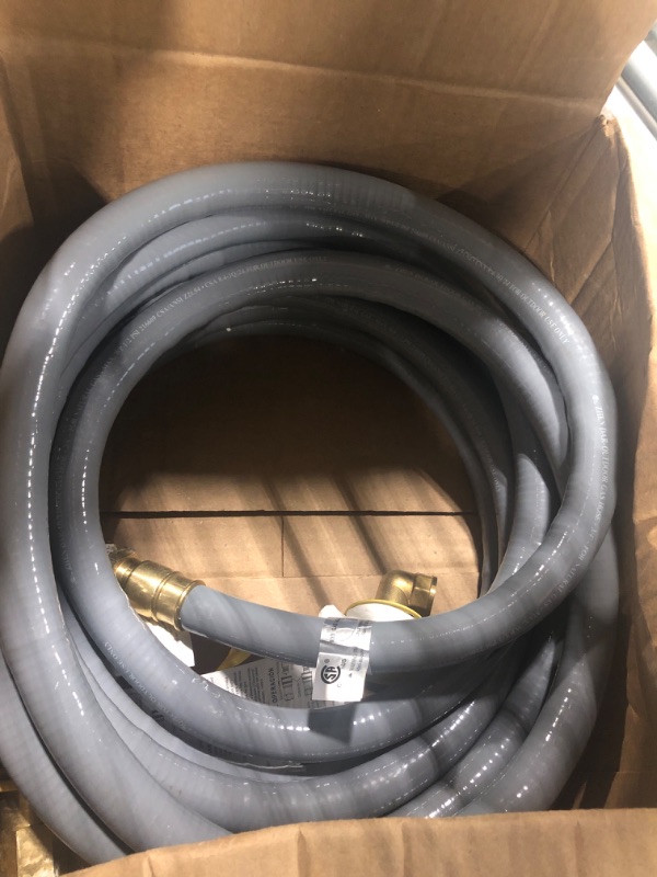 Photo 1 of ?24FT)3/4 inch ID Natural Gas Hose, Available in 24FT/30FT, Ideal for Generators, Grills, Patio Heaters & More with Quick Connect, 90° Elbow & 3/4" to 1/2" Adapter. CSA Certified
