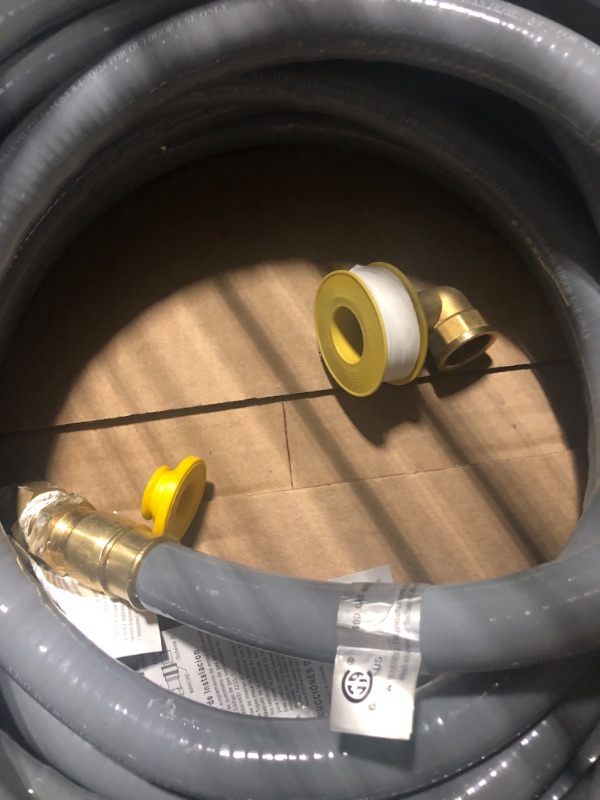 Photo 1 of ?24FT)3/4 inch ID Natural Gas Hose, Available in 24FT/30FT, Ideal for Generators, Grills, Patio Heaters & More with Quick Connect, 90° Elbow & 3/4" to 1/2" Adapter. CSA Certified