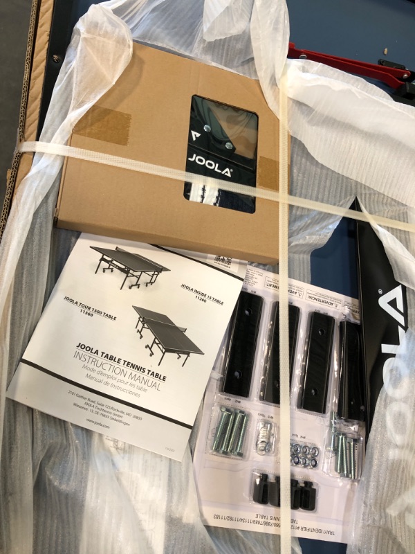 Photo 1 of ** FACTORY SEALED **  SOLD AS IS, NO REFUND/RETURN**
JOOLA Inside Professional MDF Indoor Ping Pong Table with Quick Clamp Table Tennis Net and Post Set - 10 Minute Easy Assembly - Tournament Quality - Foldable with Single Player Playback Mode