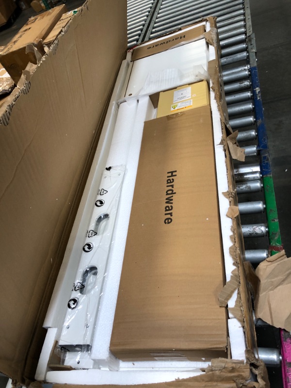 Photo 1 of ** FACTORY SEALED **  SOLD AS IS, NO REFUND/RETURN**
Rolanstar TV Stand with Mount and Power Outlet 51.2", Swivel TV Stand Mount for 32/45/55/60/65/70 inch TVs, Height Adjustable Modern Entertainment Center with Storage & LED Lights, TV Table White