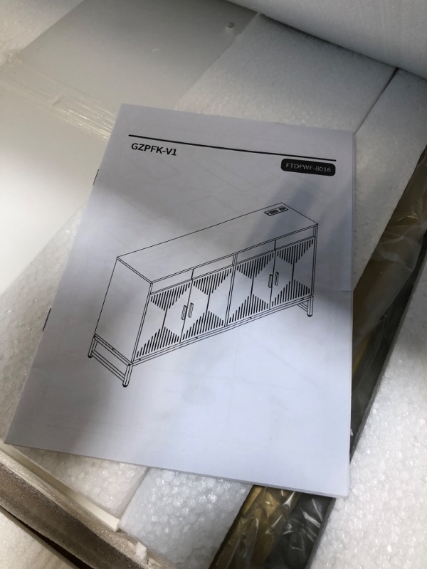 Photo 1 of ** FACTORY SEALED ** SOLD AS IS, NO REFUND/RETURN**
YITAHOME 55" Sideboard Buffet Cabinet with Power Outlet, Modern Kitchen Storage Cabinet with LED Light, Large Cupboard Buffet Table with Storage for Dining Room, Kitchen, Hallway, White