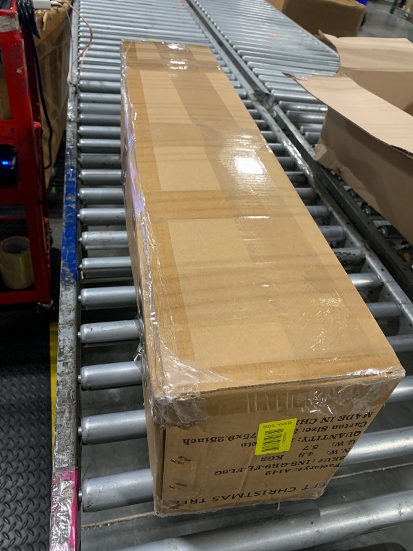 Photo 1 of ***missing hardware*** 6ft Pre- Pencil Snow Flocked Christmas Tree Spruce with Remote Control, 250 Warm White Multi-Color Lights, Artificial Hinged/Slim/Skinny/Feel Real/Realistic for Home, Holiday Decoration 6 Feet