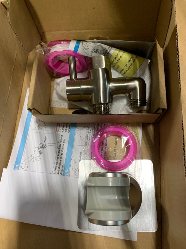 Photo 1 of *** MISSING PCS ** Dog Shower Attachment Metal, YDmeet Pet Shower Attachment for Fast and Clean Pet Bathing and Dog Washing, Brass Shower diverter, Adjustable Pet Shower Sprayer, 8 ft Hose and Shower Holder, Brushed