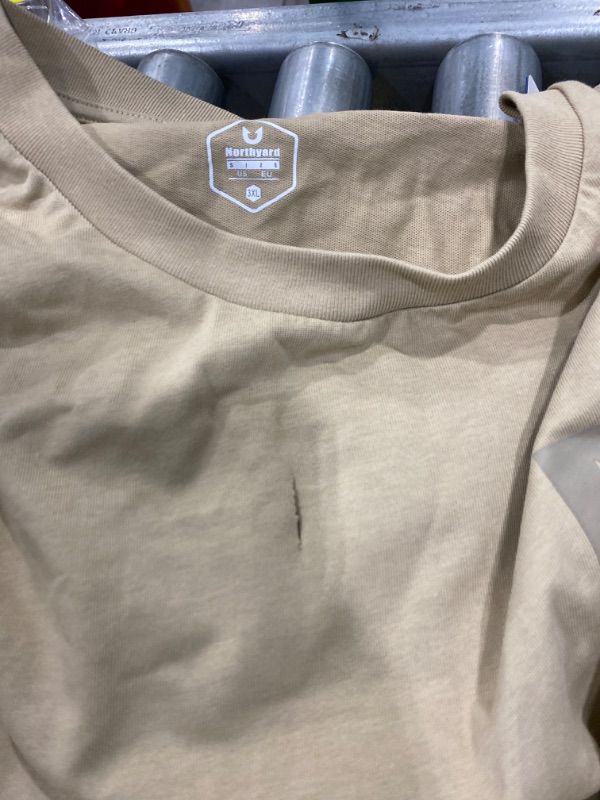 Photo 1 of ***MINOR DAMAGE*** NORTHYARD Men's Heavyweight Cotton T-Shirts Crewneck Short Sleeve Fashion Casual Shirts for Men DERSERT 3XL