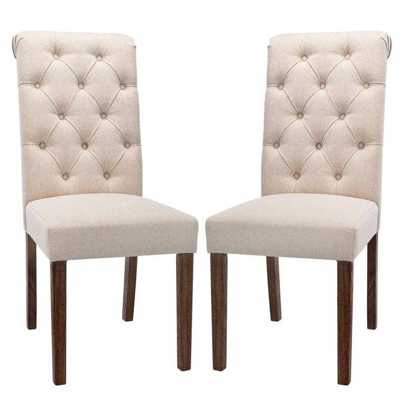 View 1 of *****RETAIL PRICE $157.99****COLAMY Tufted Dining Room Chairs Set of 2, Accent Parsons Diner Upholstered