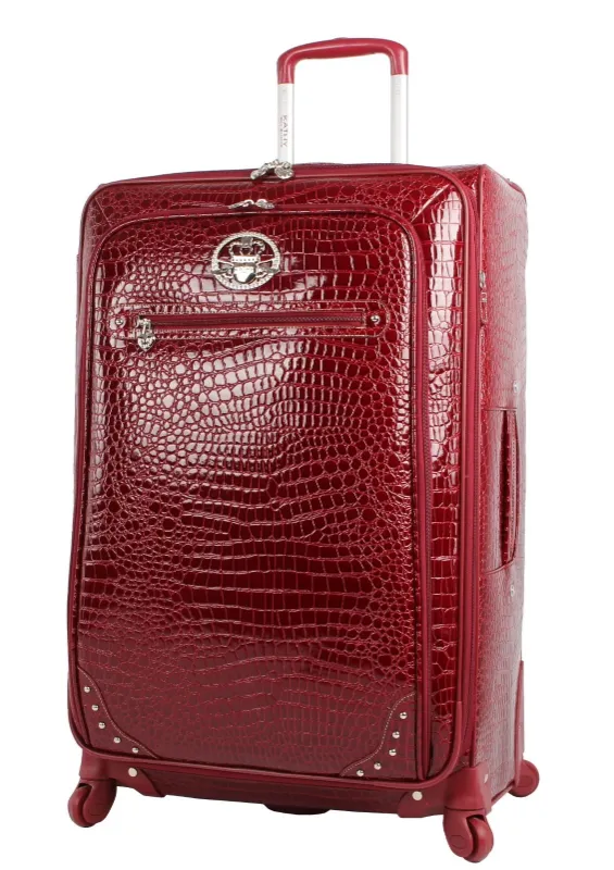 Photo 1 of ****RETAIL PRICE $130.00*****Kathy Van Zeeland Croco PVC Designer Luggage - Lightweight Expandable 28 Inch Suitcase for Women - Large Durable Bag with 4-Rolling Spinner Wheels (Burgendy)