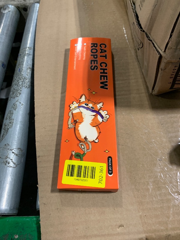 Photo 1 of Potaroma Cat Toys Chew Ropes 3Pcs with Refillable Natural Catnip, Safe Teeth Cleaning Toy for Indoor Kittens, Interactive Cat Nip Kitty Toys for All Breeds 19.5 Inches