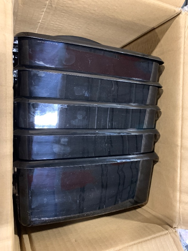 Photo 1 of *** 5 PACK *** Teacher Created Resources Black Portable Plastic Storage Caddy for Classrooms, Kids Room, and Office Organization, 3 Compartment, 9.25" D x 9" W x 5.25" H, 6-Pack