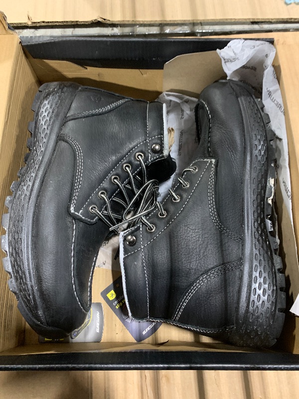Photo 1 of *** USED *** SUREWAY Men's Lightweight Casual Soft Toe Work Boot - Moc Toe, Men's Construction Industry Safety Wedge Work Boot/Shoe - Black, Comfort Insole, Superior Oil/Slip Resistance