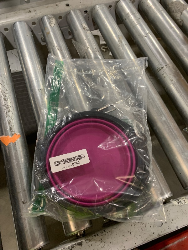 Photo 1 of ONLY 1 BOWL ------------------------------------------Large Collapsible Dog Bowls, 34oz Portable Foldable Travel Water Bowl Food Dishes with Carabiner Clip for Traveling, Hiking, Walking, 1 Pack (Purple)